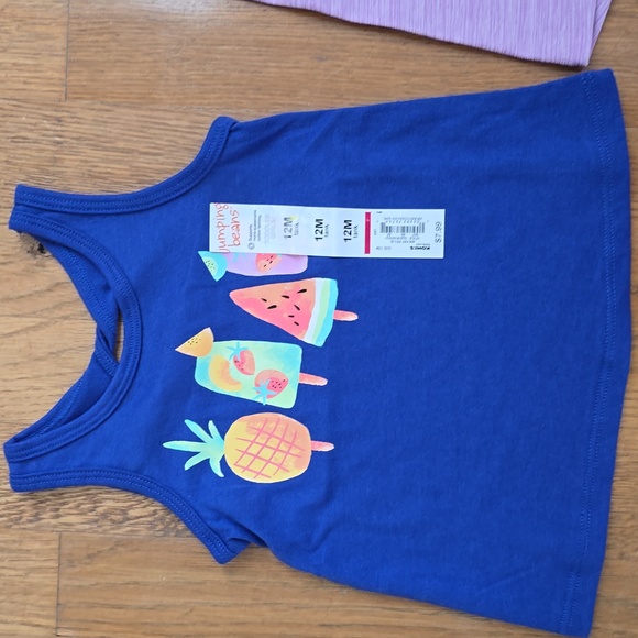 JUMPING BEANS BRAND GIRLS TANK TOPS AND SHORTS BUNDLE SIZE 12 MONTHS - Picture 2 of 12
